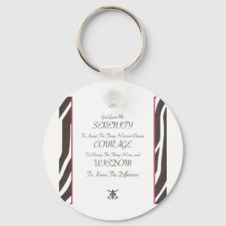 Serenity Gedicht met Zebraprint Dierenrand Afwerki Sleutelhanger
