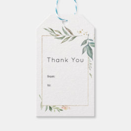 Serenity Goud en Groene Geometrische Huwelijk Cadeaulabel