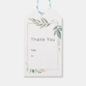 Serenity Goud en Groene Geometrische Trouw Cadeaulabel (Voorkant)