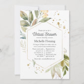 Serenity Green Geometric Virtual Baby shower Kaart (Voorkant)