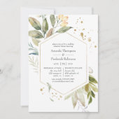 Serenity Greenery Geometric Rehearsal Dinner Kaart (Voorkant)