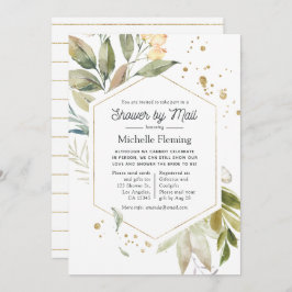 Serenity Greenery Geometric Vrijgezellenfeest by M Kaart