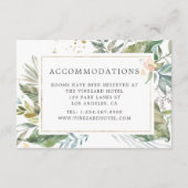 Serenity Greenery Geometric Wedding Accommodations Informatiekaartje (Voorkant)