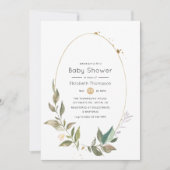 Serenity Greenery geometrisch Baby shower Kaart (Voorkant)