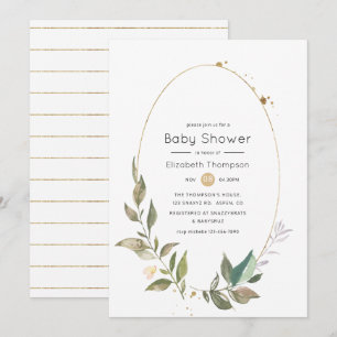 Serenity Groene Geometrische Baby Shower Kaart
