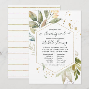 Serenity Groene Geometrische Babyshower per Post Kaart
