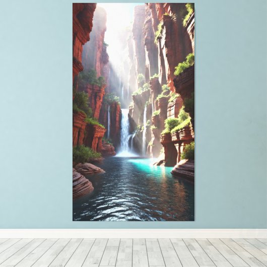 Serenity Herfsten: Majestic Canyon Escape Canvas Afdruk (Insitu (Houten vloer))
