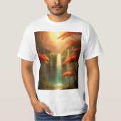 Serenity Herfsten: rustige waterval in een vredige T-shirt (Voorkant)