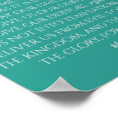 SERENITY | Het Onze Vader Gebed Blauw Groen Poster (Hoek)
