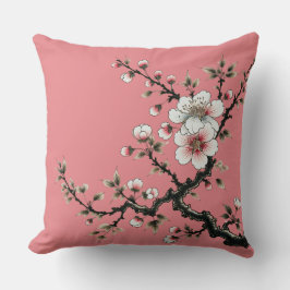 Serenity in Bloom Cherry Blossom Branch (roze) Kussen
