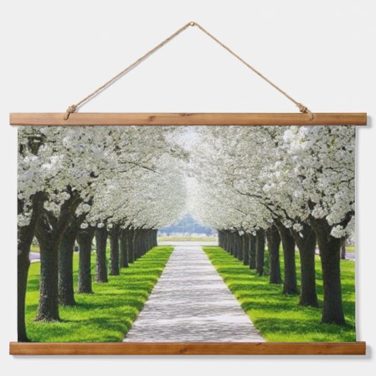 Serenity in Bloom – Natuur Pathway Fabric Wall Hangend Wandkleed (Voorkant)
