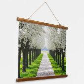 Serenity in Bloom – Natuur Pathway Fabric Wall Hangend Wandkleed (Gebogen)