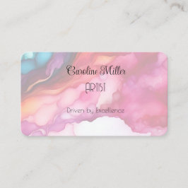 Serenity in Blue Abstract Flowing Forms Business C Visitekaartje