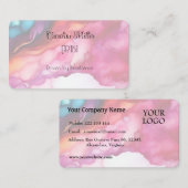 Serenity in Blue Abstract Flowing Forms Business C Visitekaartje (Voorkant / Achterkant)