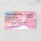 Serenity in Blue Abstract Flowing Forms Business C Visitekaartje (Achterkant)
