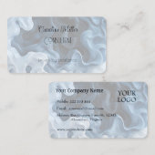Serenity in Blue Abstract Flowing Forms Business C Visitekaartje (Voorkant / Achterkant)