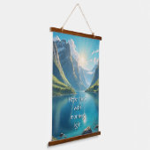 Serenity in Fjords Houten Tapijt met Muur Hangend Wandkleed (Gebogen)