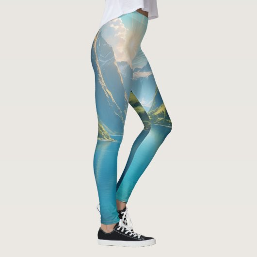 Serenity in Fjords Schilderachtig Leggings (Rechts)