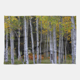 Serenity in Gold en Green Aspen Theedoek