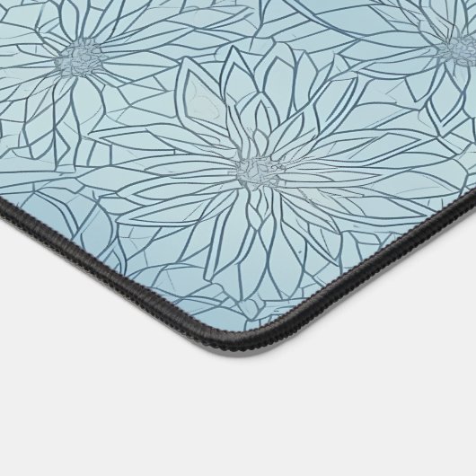 Serenity in Ice Blue Florals Bureaumat (Hoek)