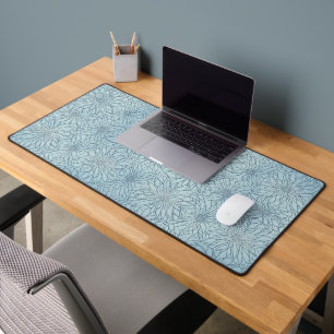 Serenity in Ice Blue Florals Bureaumat