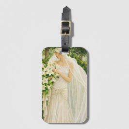 Serenity in Ivory: A Bride in a Garden Reverie Bagagelabel