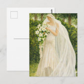Serenity in Ivory: A Bride in a Garden Reverie Briefkaart (Voorkant / Achterkant)