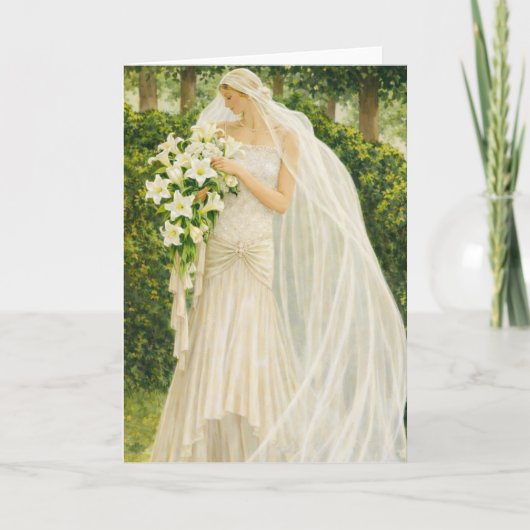 Serenity in Ivory: A Bride in a Garden Reverie Kaart (Voorkant)