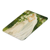 Serenity in Ivory: A Bride in a Garden Reverie Magneet (Linkerzijde)