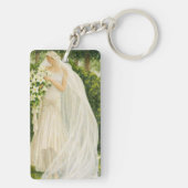 Serenity in Ivory: A Bride in a Garden Reverie Sleutelhanger (achterkant)