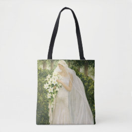 Serenity in Ivory: A Bride in a Garden Reverie Tote Bag