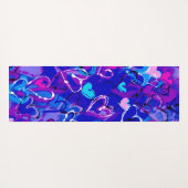 Serenity in Motion: Graffiti Harten Levendig Blauw Yogamat (Achterkant (horizontaal))