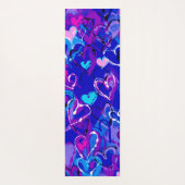 Serenity in Motion: Graffiti Harten Levendig Blauw Yogamat (Achterkant)