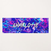 Serenity in Motion: Graffiti Harten Levendig Blauw Yogamat (Voorkant (horizontaal))