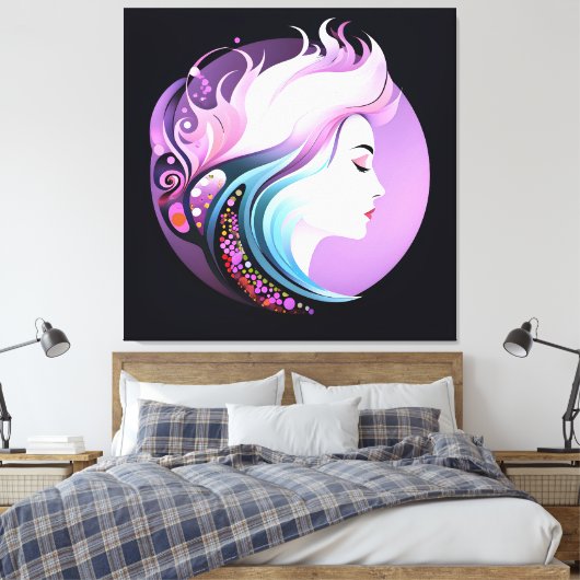 "Serenity in Style" Schoonheid voor vrouwen Canvas Afdruk (Insitu (Slaapkamer))