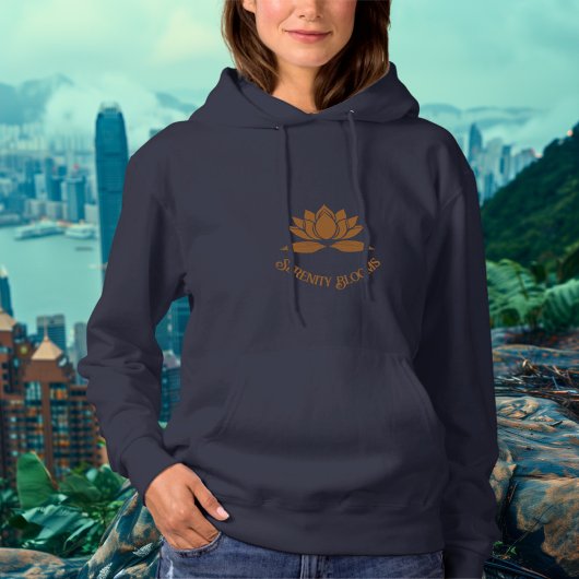 Serenity – Koper Lotus Bloem Ontwerp Hoodie