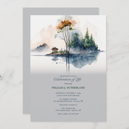 Serenity Lake viering van het leven Kaart (Voorkant / Achterkant)