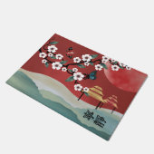 "Serenity" lente in Azië rood Deurmat (Schuin)