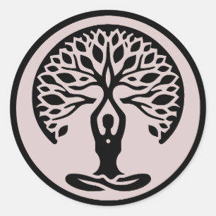 Serenity licht Paarse Minimalistische Yoga Boom va Ronde Sticker
