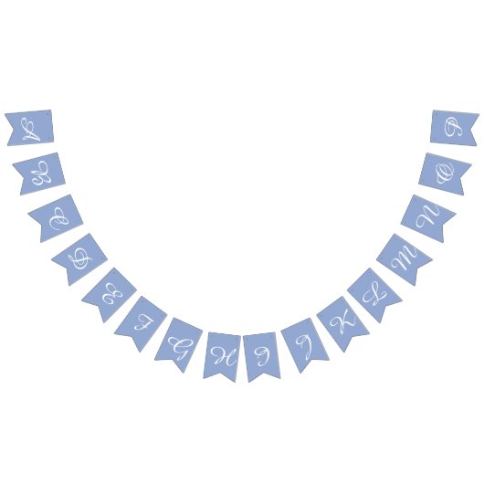 Serenity Light Blue & White Script Letters Aangepa Vlaggetjes (Alle)