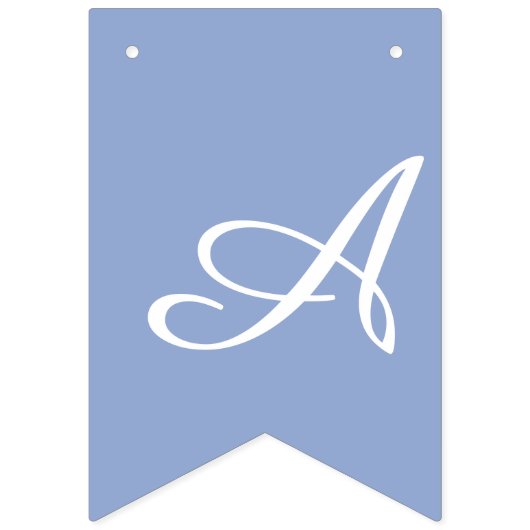 Serenity Light Blue & White Script Letters Aangepa Vlaggetjes (Eerste vlag)