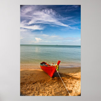 "Serenity - Little Red Boat" Fotograaf Poster