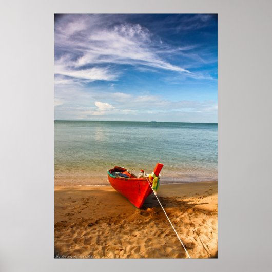 "Serenity - Little Red Boat" Fotograaf Poster (Voorkant)