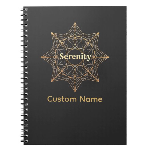 Serenity Mandala Golden Sacred Custom Notitieboek (Voorkant)