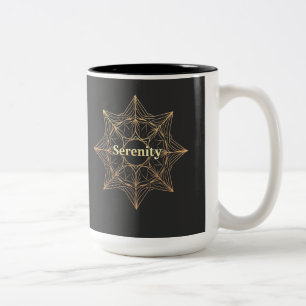 Serenity Mandala Golden Sacred Tweekleurige Koffiemok