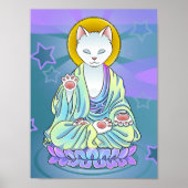 Serenity Meow Cat Buddha Zen Poster (Voorkant)