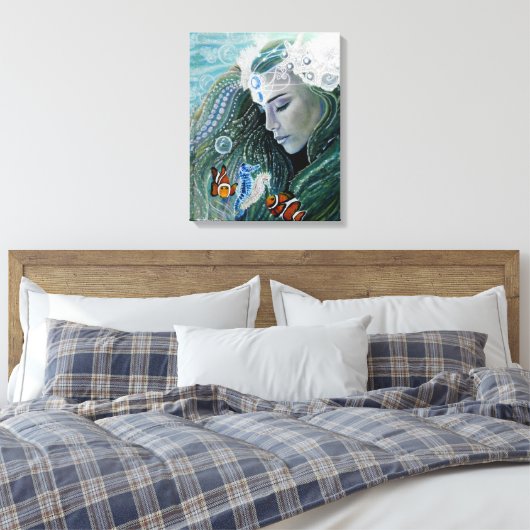 Serenity Mermaid Canvas afdrukken (Insitu (Slaapkamer))