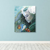 Serenity Mermaid Canvas afdrukken (Insitu (Houten vloer))