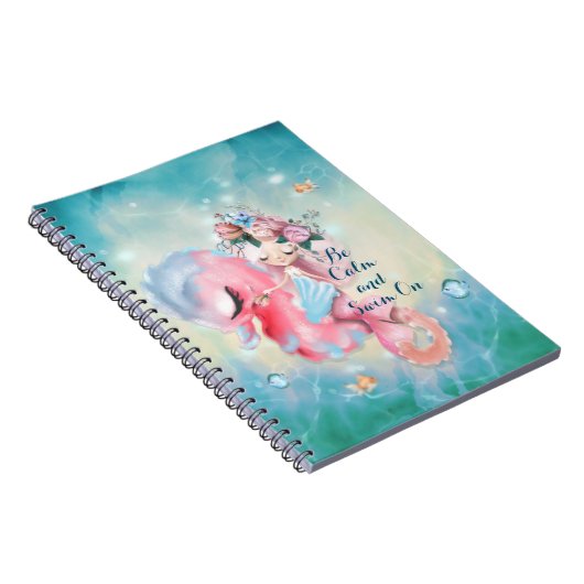 Serenity Mermaid - Hou je rustig en zwem door Notitieboek (Rechterzijde)