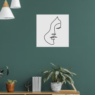 Serenity – Minimalistische Vrouwelijke Lijnkunst P Poster